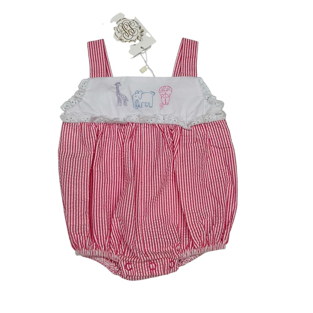 NWT TBBC 0/6M Bitsy Bubble in Winter Park Pink Seersucker